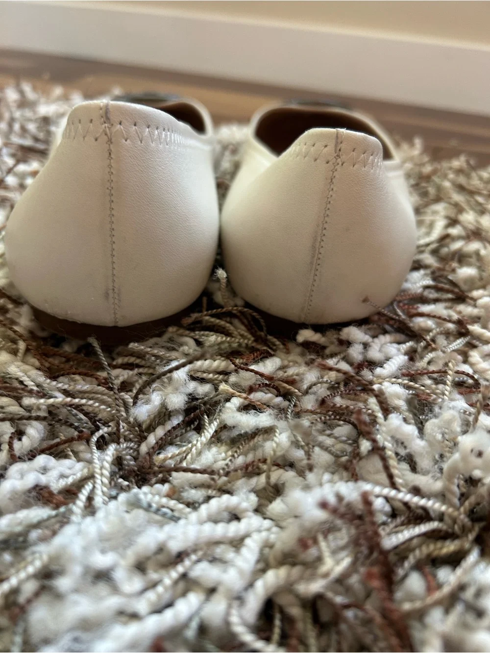 Tory Burch Cream Leather Flats Size 9.5